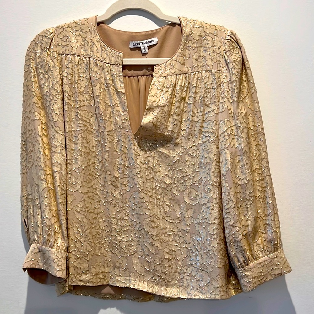 Elizabeth and James gold embroidered blouse